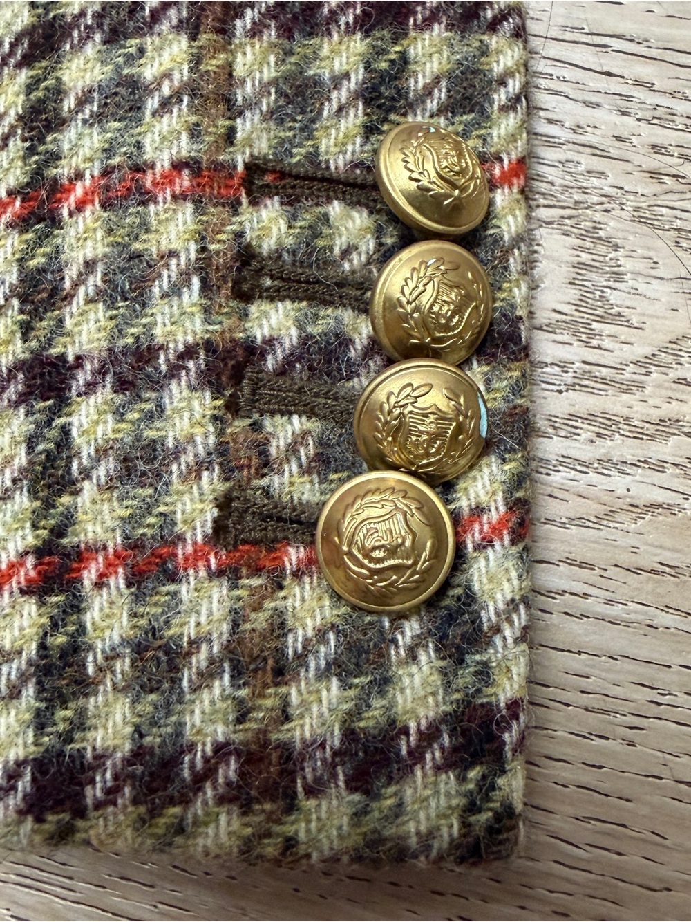 J. Crew Regent Blazer Houndstooth Moon Tweed English Wool Gold Buttons Academia - Picture 3 of 15